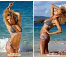 Model Rose Bertram, bir bikini markasının çekimlerinde…