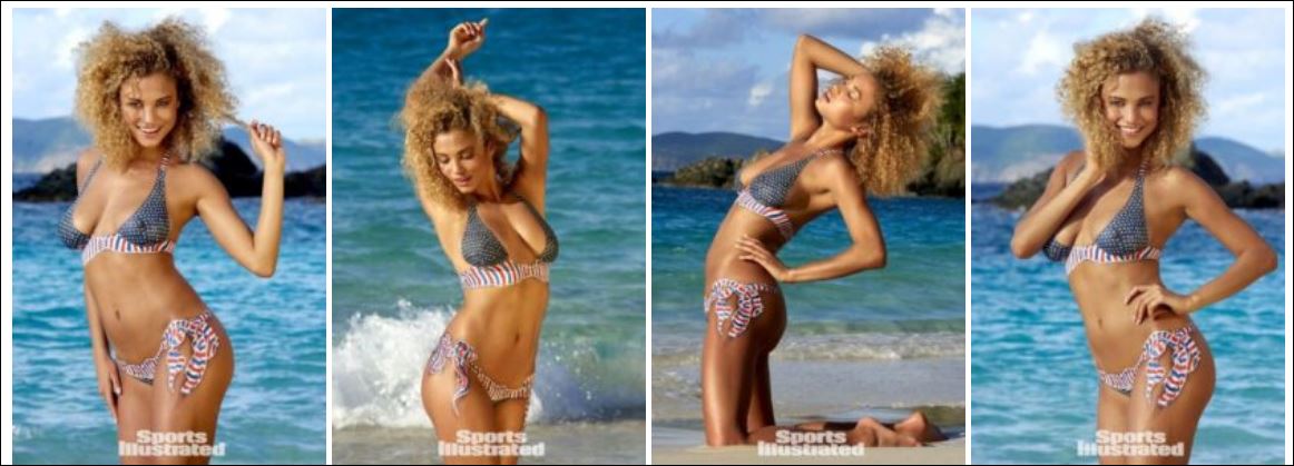 Model Rose Bertram, bir bikini markasının çekimlerinde…